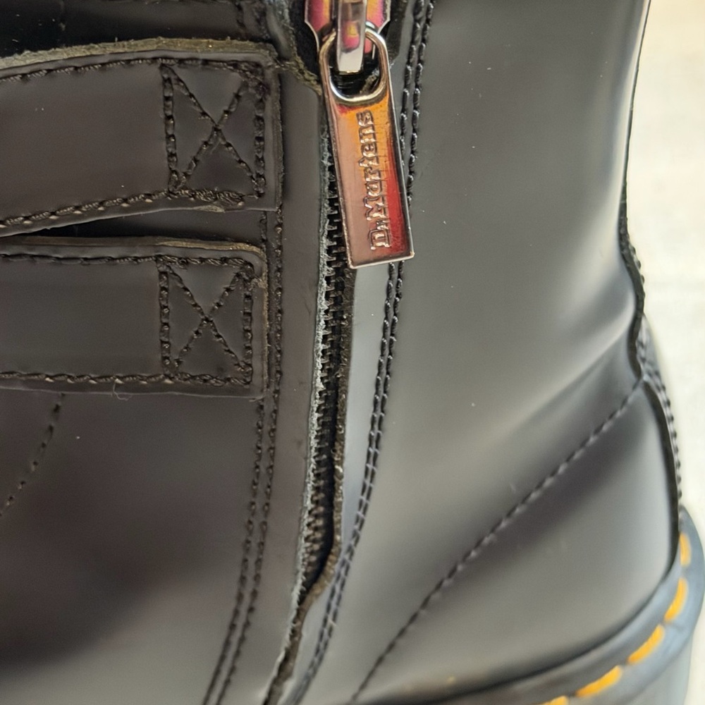 Dr. Martens 1460 Smooth Leather Black Leather Double-Buckle Lace-Up Boots - Picture 11 of 11